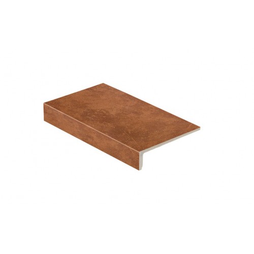 Клинкерная ступень прямоугольная Stroeher Keraplatte Roccia 841 rosso, 294x175х52x10 мм