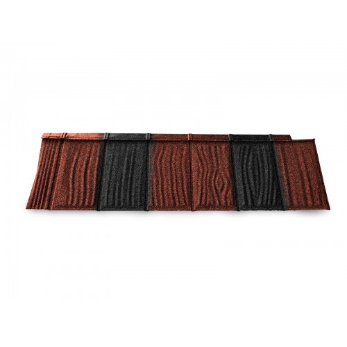 Композитная черепица METROTILE iShake красно-черный, 1340*430 мм