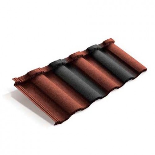 Композитная черепица METROTILE MetroRoman красно-черный, 1280*410 мм