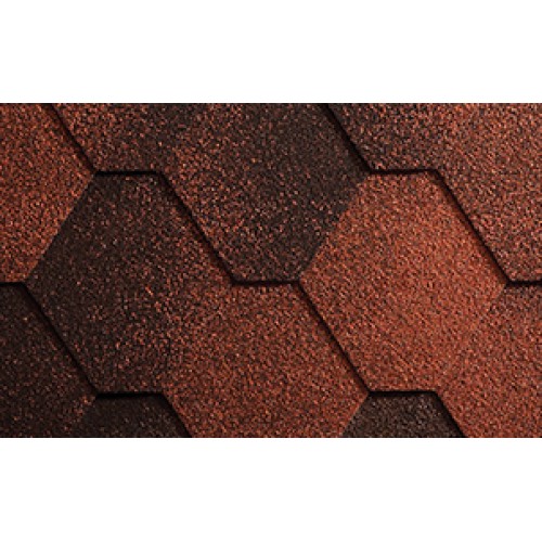 Гибкая черепица ICOPAL Antik – классическая шестиугольная форма с цветовыми переливами.