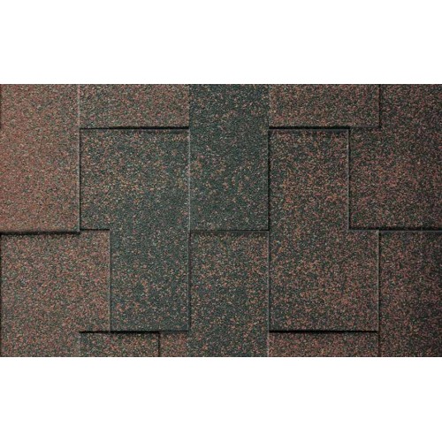 Гибкая черепица Icopal Claro Antik - модель с  прямоугольными ассиметричными лепестками, напоминающими кровлю из деревянной дранки