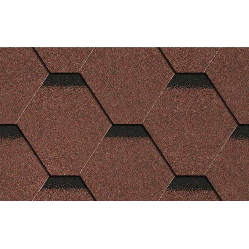 ICOPAL Plano Tema – гибкая черепица классической шестиугольной формы с теневыми полосами вверху гонта.