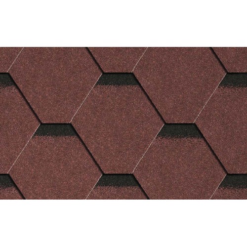 ICOPAL Plano Tema – гибкая черепица классической шестиугольной формы с теневыми полосами вверху гонта.