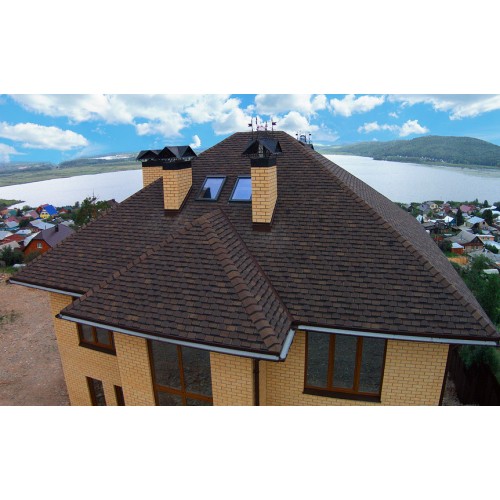 Трехслойная гибкая черепица ТЕХНОНИКОЛЬ SHINGLAS Континент Азия, 1,5 кв.м