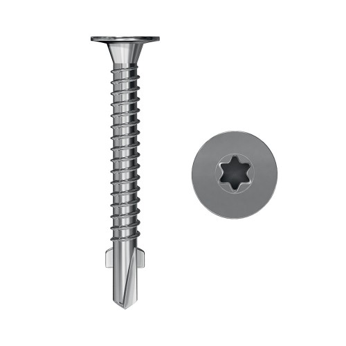 Самосверлящий самонарезающий винт TERMOCLIP WDHS с двумя лезвиями для рассверливания отверстия в дереве, 6,3*55 мм (1500 шт/уп)