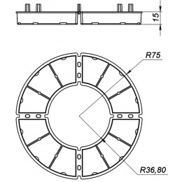Опора фиксирующая TERMOCLIP для сборных плит TPS, 15x150x75 мм
