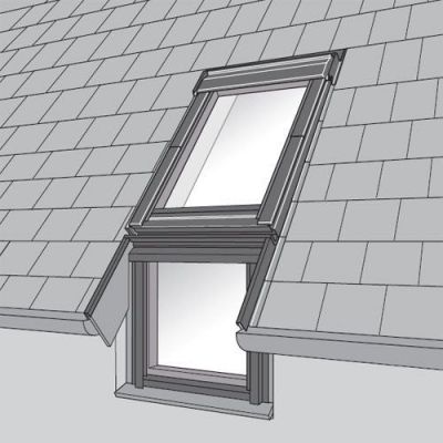 VELUX EFS 0012 MK10, 780*1600 мм - комплект окладов для комбинированной установки с карнизным окном VFE на кровлях с плоским покрытием