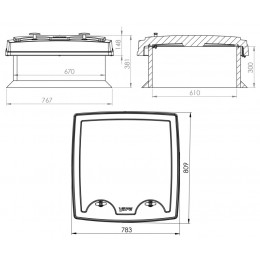Кровельный люк VILPE MULTIROOF 300 610х610х300 мм, RR 23 – серый графит