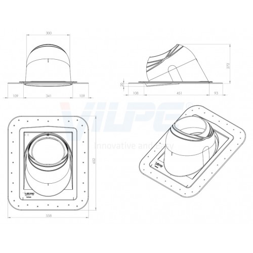 Проходной элемент VILPE PIIPPU NO.1 круглый, RR 32 – темно-коричневый