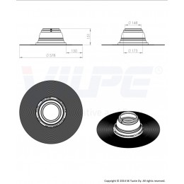 Резиновый уплотнитель VILPE FELT-ROOFSEAL No5, 150-175 мм, черный