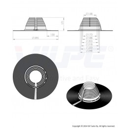 Разъемный уплотнитель VILPE R-FELТ, 160-250 мм, черный
