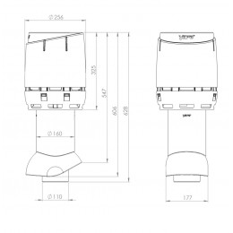 Вентиляционный выход VILPE FLOW 110P/IS/350, RR 33 – черный