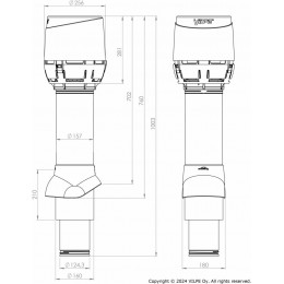 Вентиляционный выход VILPE FLOW 125P/IS/700, RR 33 – черный
