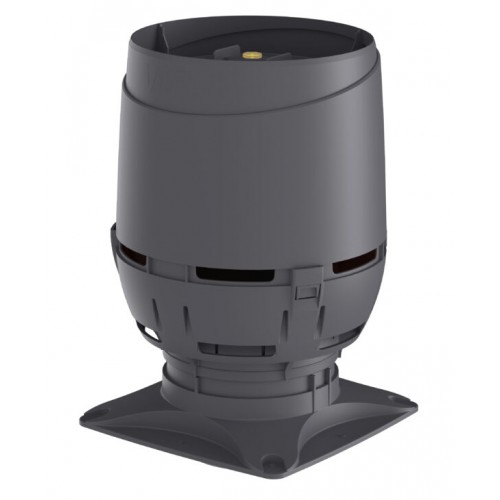 Вентиляционный выход VILPE FLOW 125S с основанием 250x250 для монтажа на шахту, RR 23 – серый графит