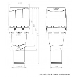 Вентиляционный выход VILPE FLOW 160P/IS/500, RR 23 – серый графит