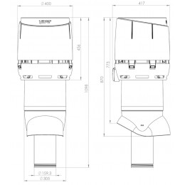 Вентиляционный выход VILPE FLOW XL-160P/IS/700, RR 29 – красный