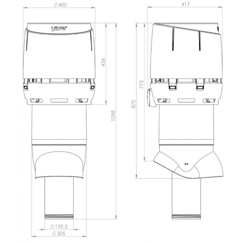 Изолированный вентиляционный выход FLOW XL-160/ИЗ/700, RR 32 – темно-коричневый