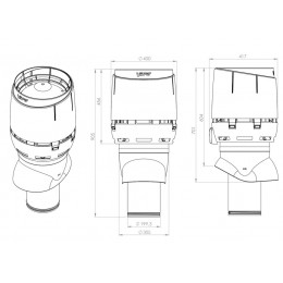 Вентиляционный выход VILPE FLOW XL-200P/IS/500, RR 29 – красный