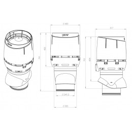 Вентиляционный выход VILPE FLOW XL-250P/IS/500, RR 32 – темно-коричневый