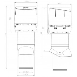 Вентиляционный выход VILPE FLOW XL-250P/IS/700, RR 23 – серый графит