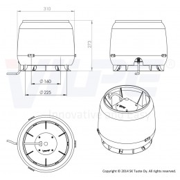 Вентилятор Vilpe E 220 S c основанием, RR 33 – черный