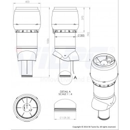 Вентилятор Vilpe XL E220P/Ø160/700, RR 29 – красный