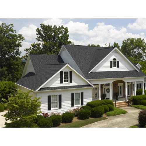 Гибкая черепица CertainTeed Landmark Charcoal Black - двухслойная ламинированная черепица, имитирующая деревянную дранку