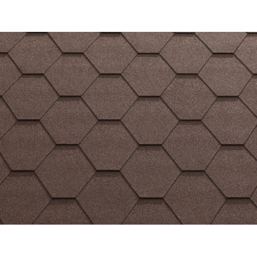 Гибкая черепица KATEPAL KL, шестигранная, коричневый
