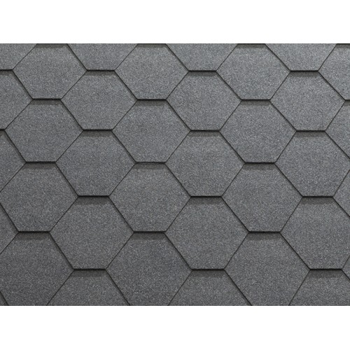 Гибкая черепица KATEPAL KL, шестигранная, серый