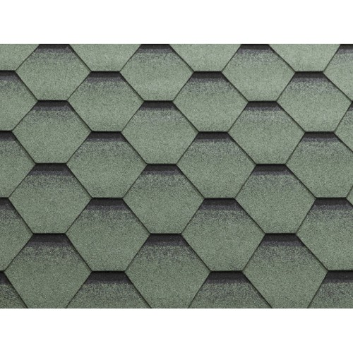 Гибкая черепица KATEPAL Katrilli, шестиугольная, зелень моховая
