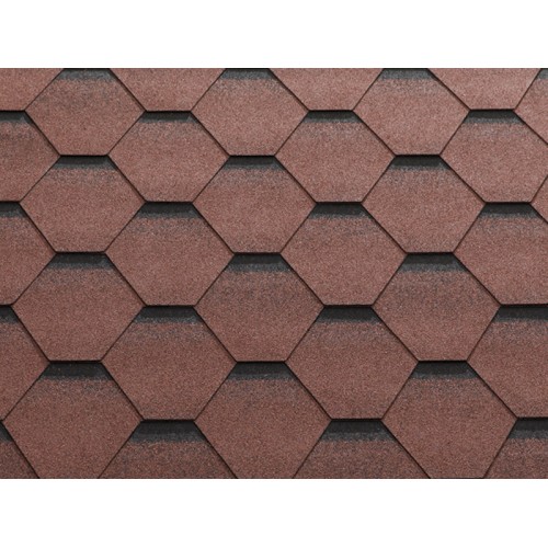 Гибкая черепица KATEPAL Katrilli, шестиугольная, осенний красный