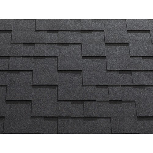 Гибкая черепица прямоугольной формы KATEPAL Rocky, черный