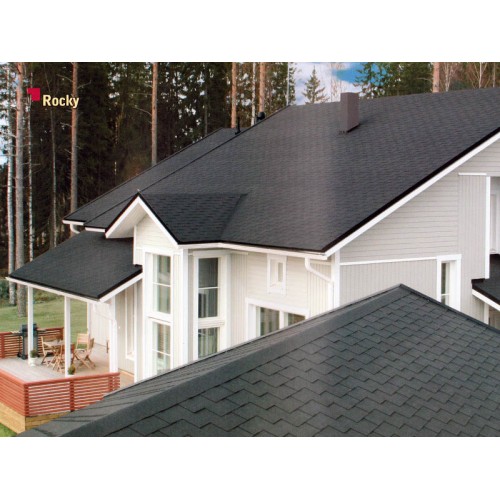 Гибкая черепица прямоугольной формы KATEPAL Rocky, черный