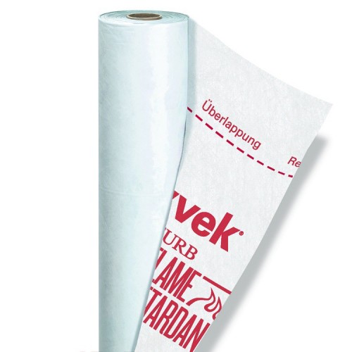 Диффузионная мембрана Tyvek HouseWrap - мембрана, замедляющая распространение пламени, для коммерческих и жилых зданий.