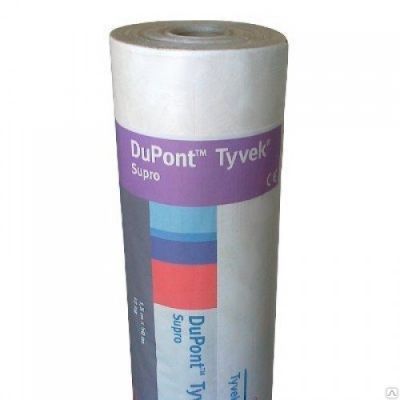 Диффузионная мембрана Tyvek Supro - прочная гидроизоляционная мембрана, армированная ламинированным нетканым материалом на основе полипропилена.